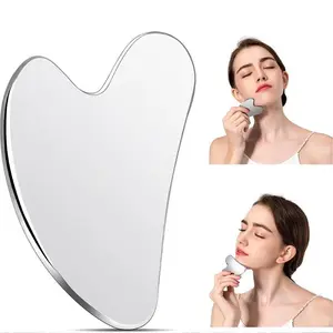 Stainless Steel Large Heart Gua Sha Tool – Lift, Sculpt & De-Puff, Multi-Use for Face & Body, Durable & Easy to Clean Lymphatic Contour Facial Brush skin precisely beauty roller