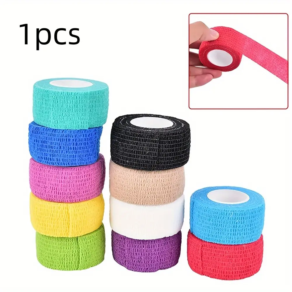 Universal Elastic Self-Adhesive Bandage, 2.5cm Wide 4.5m Long, Non-Sticky Fiber Cotton Material, Ideal for Finger Protection and Sports, Hand Bandage