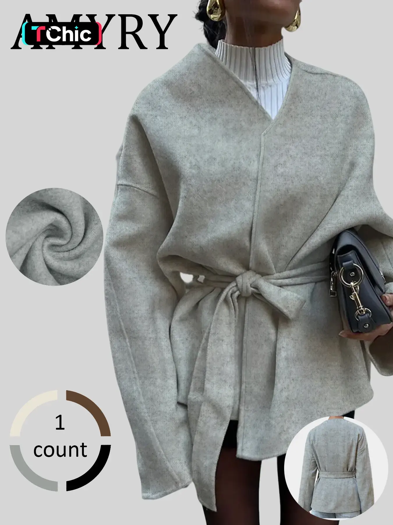 Women's Woolen Coat, High-End Style Faux Cashmere Overcoat, Jackets, Thickened Winter Outerwear, New Fashionable Design for Autumn & Winter Seasons