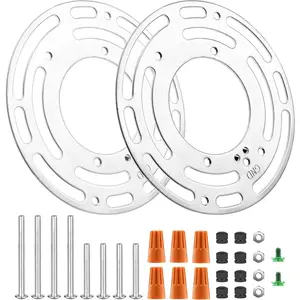 2 Pack  Light Fixture Mounting Bracket, 4 Inches Diameter Steel Round  Light Crossbar with Screws and Nuts, Mounting Bracket for Mount Wall Light, Close to Ceiling Light
