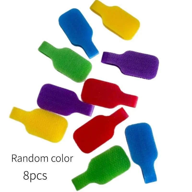 8pcs Colorful Cable Ties with Writeable Function, for Organizing and Identifying, Desk Organization, Home Office Setup, Colorful Markers, Vibrant Design, Durable Material, Strong Adhesive, Wire Markers, Cable Labels, Desktop Cable Management