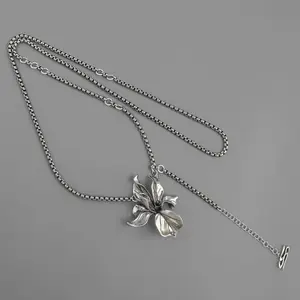 SOUL* Iris Flower Necklace - Unique and Exaggerated, Versatile with Multiple Wearing Styles: Neck Chain, Waist Chain, Collarbone Chain