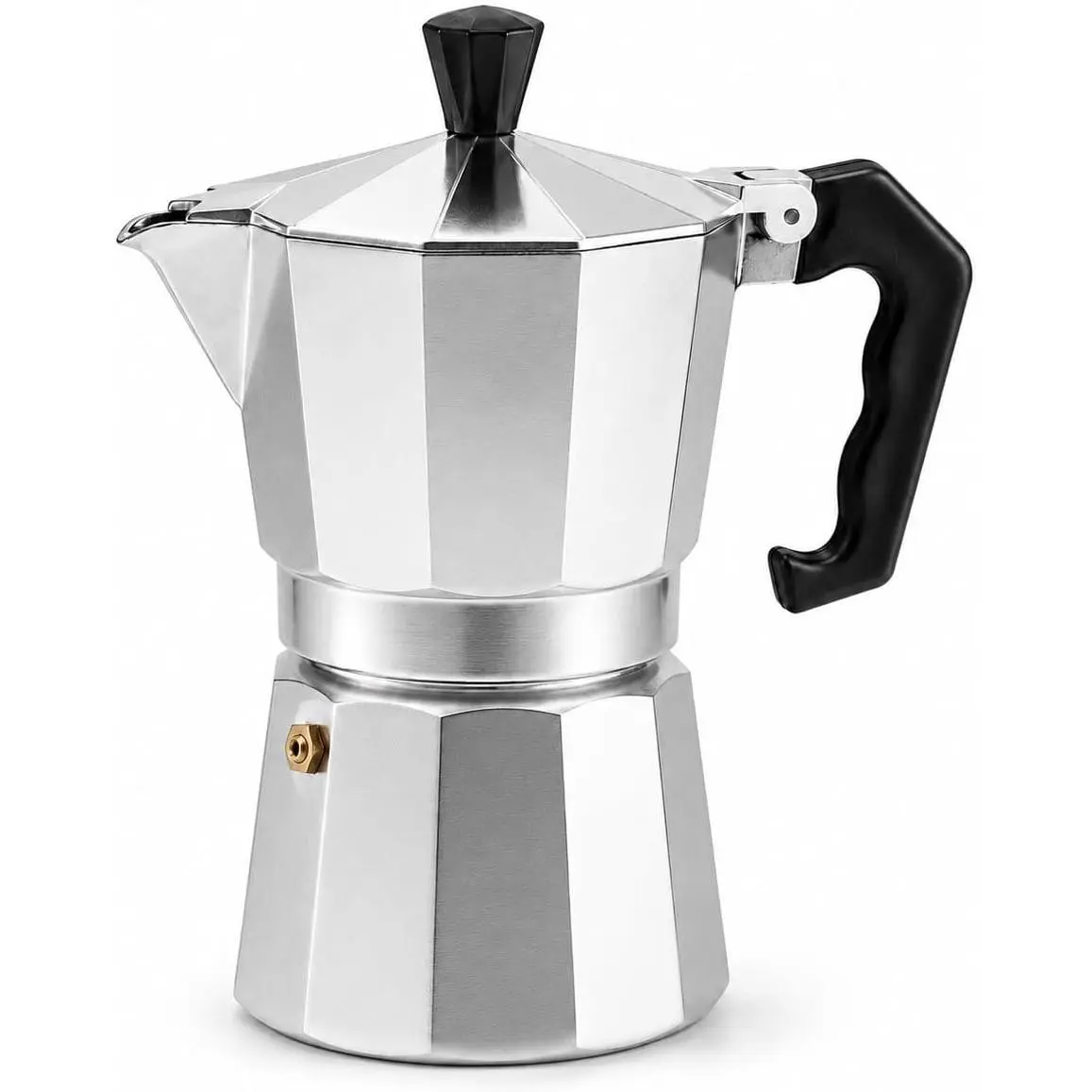 3 Cup Moka Pot,  Stovetop Espresso Maker | Classic Italian Coffee Maker with Safety Valve, Heat-Resistant Handle and Permanent Filter for Gas and Electric Stoves