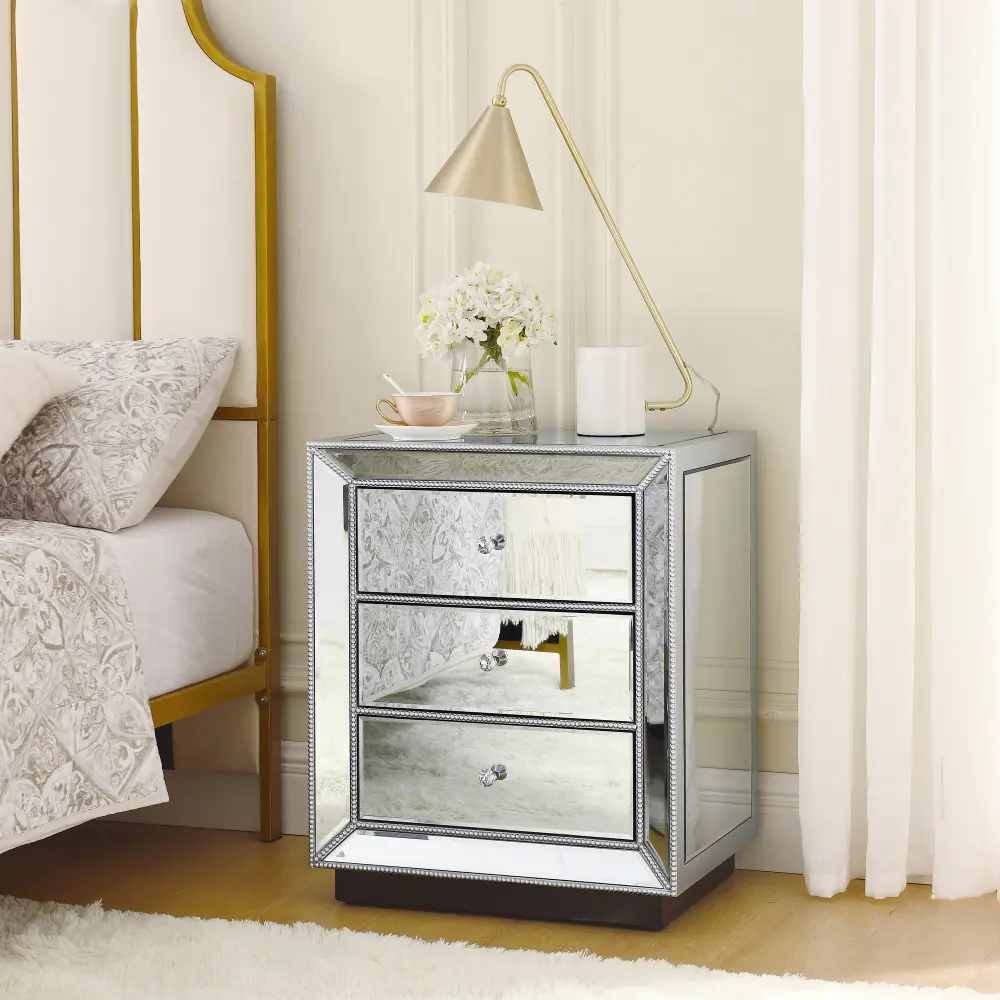 Littleox Three drawer cabinet with bead mirror finish