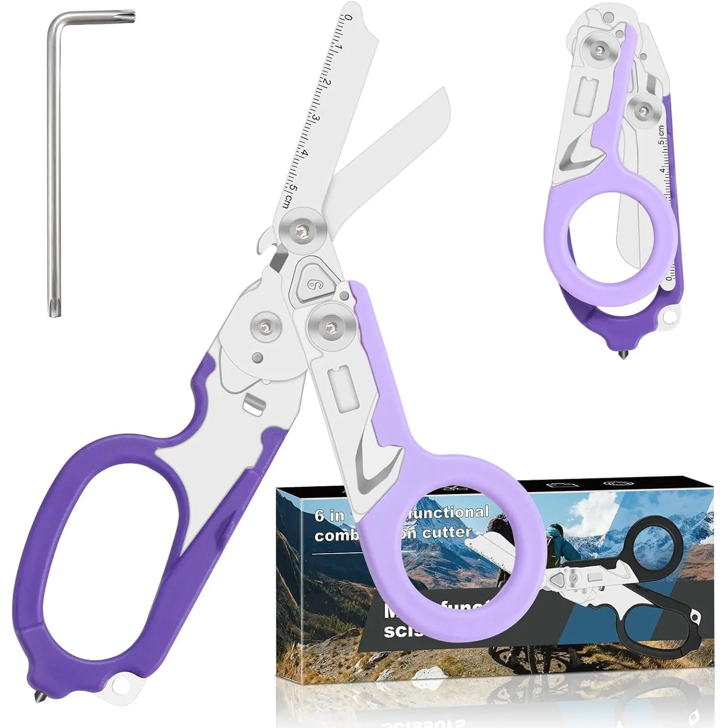 6-in-1-Duty Emergency trauma shears (Purple)