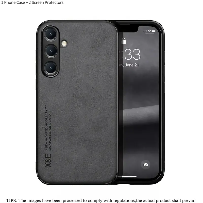 3 In 1 Faux Leather Shockproof Protective Phone Case Set With 2 Screen Protectors For Samsung Galaxy A57 A56 A36 A26 A17 A16 5G A55 A35 A25 A15 5G A54 A34 A14 A05S Cover Phone Accessory
