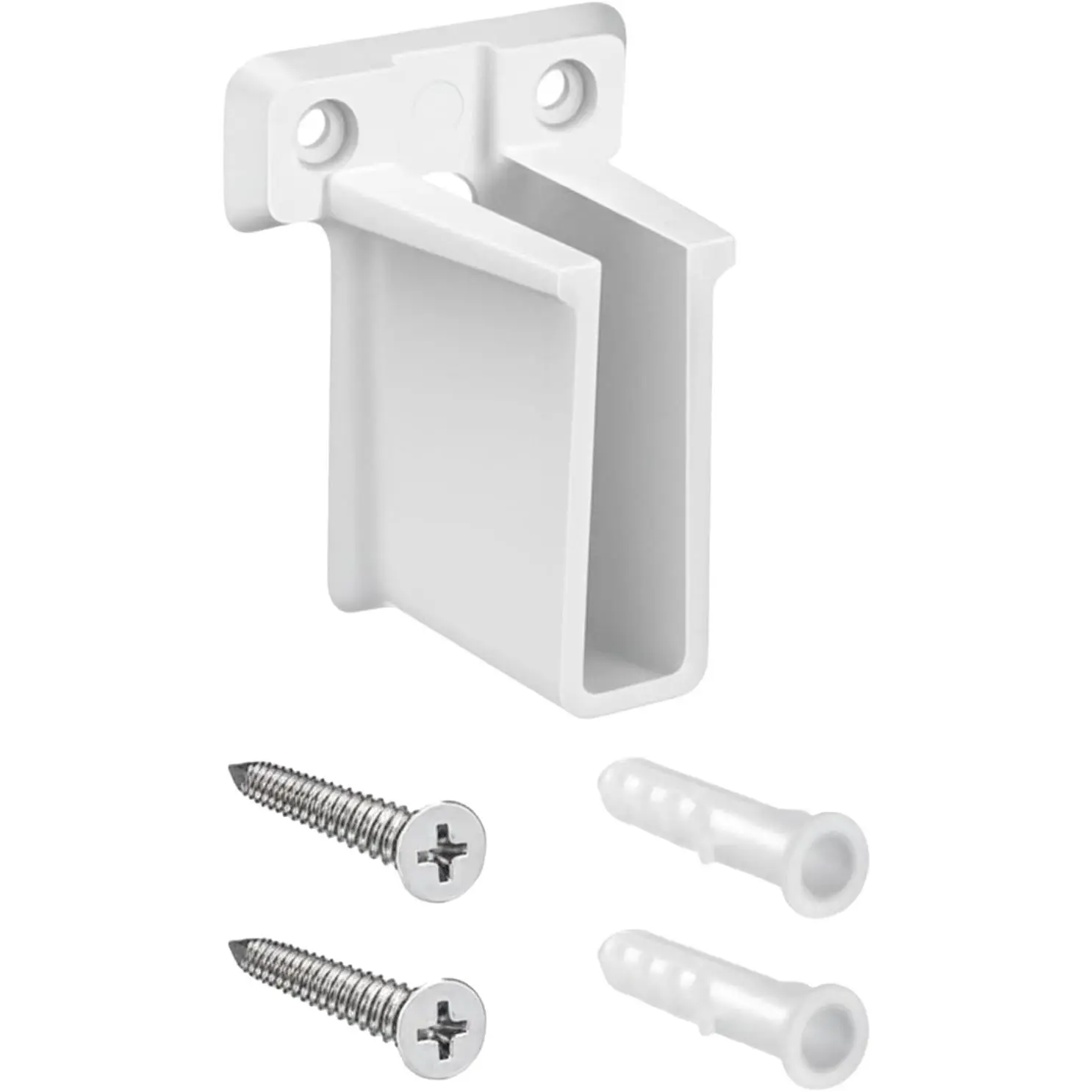 2 count White Plastic Wire End Shelf Brackets,Wall Mount Closet Brackets | Shelf Support Brackets for Closets Cabinets with Expansion Screws Wire Shelving Accessories