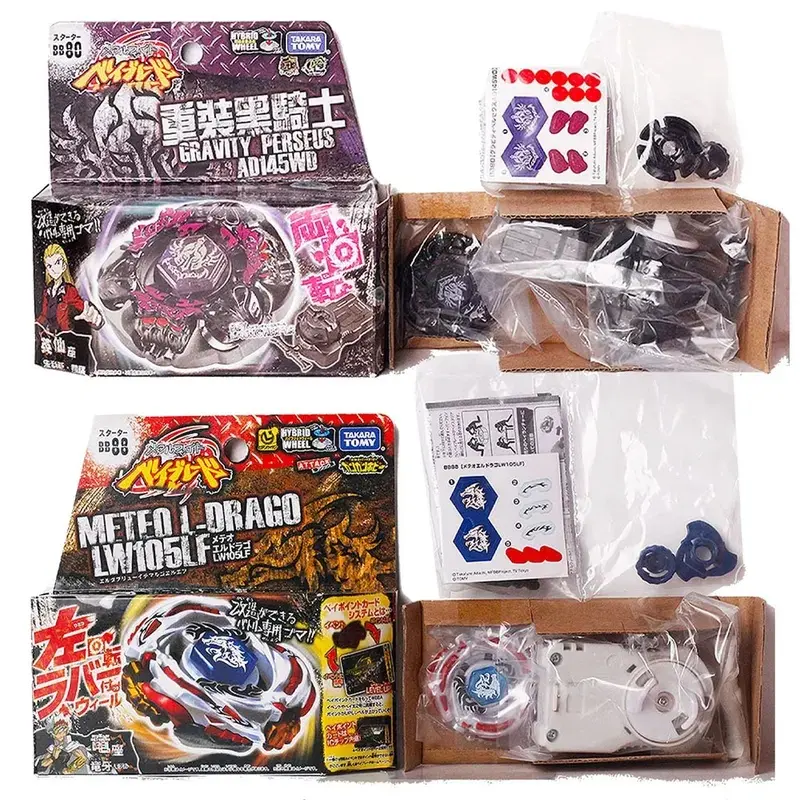 Takara Tomy Beyblade Set - BB88 Meteo L-Drago LW105LF, BB80 Gravity Perseus AD145WD with Original Packaging