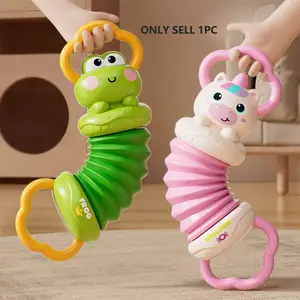 Cute Cartoon Unicorn Frog Handbell Toy, Stretchable Accordion Structure, Baby Sensory Training, Portable Design, Early Education Tool