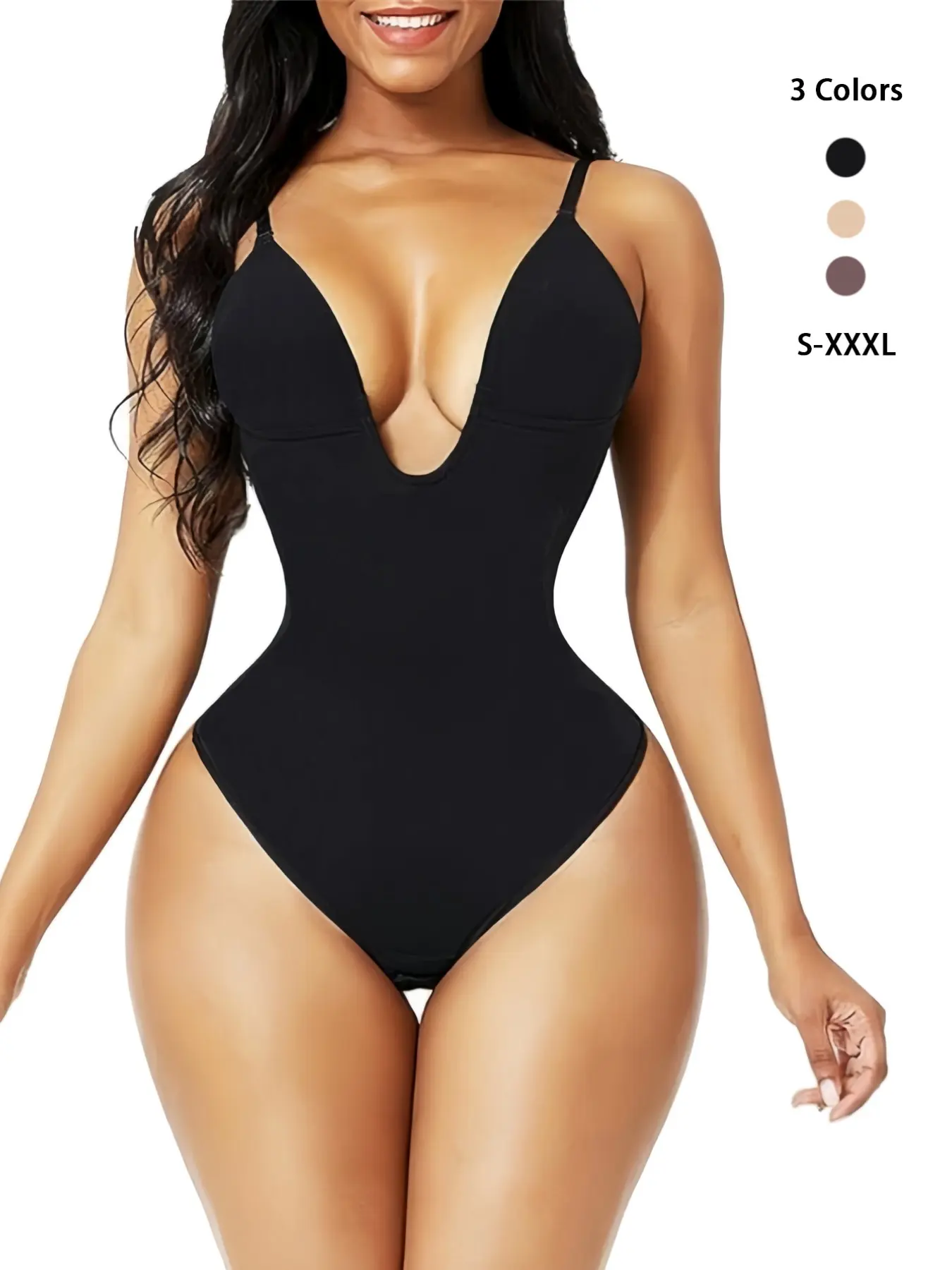 Women's Shapewear Deep V Bralette Bodysuit, Faja Body Shaper, Tummy Control Butt Lifting Bodycon Underwear, Sexy All-Seasons Clothing, Curve Shapewear Bodysuit, Shaper Bodysuits