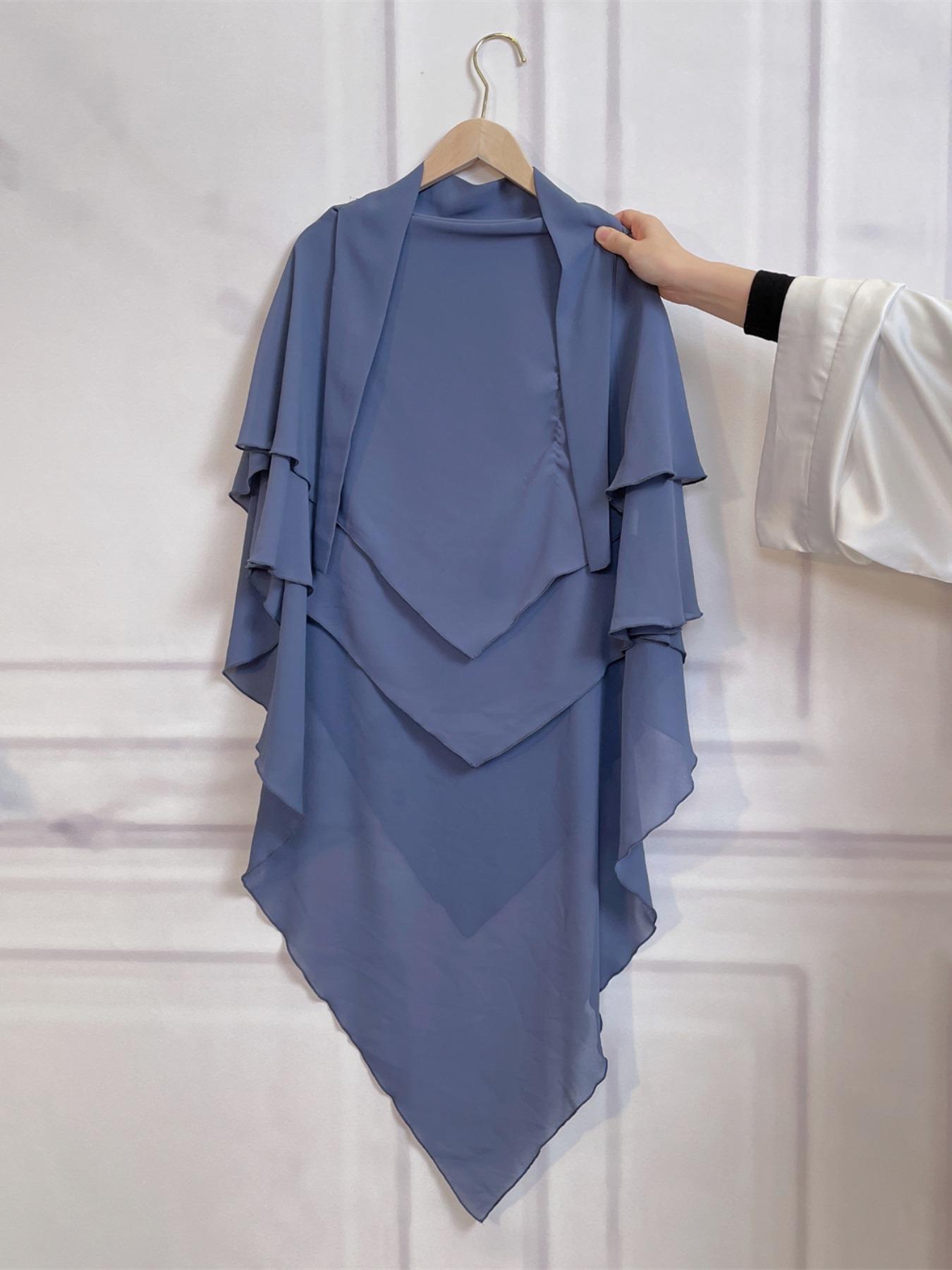 16 Colors Short Chiffon Khimar, Muslim Fashion High-Quality Fabric, Suitable for Adults and Kids, Essential Wear for All Seasons