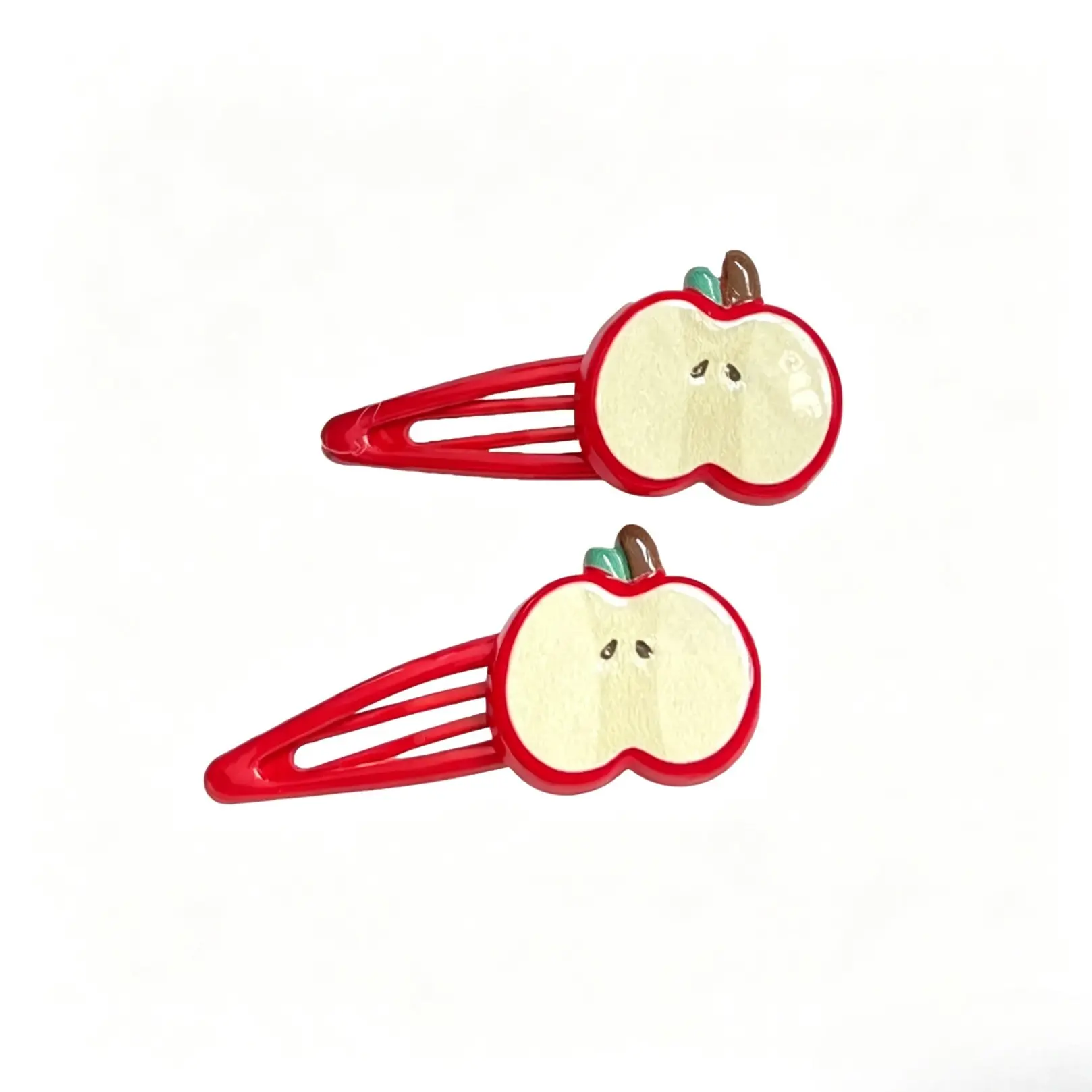 Cute Apple Design Hair Clips, Fashionable Hair Accessories for Women & Girls, Minimalist Headwear Suitable for Thick Hair, Little Girl Hair Clips