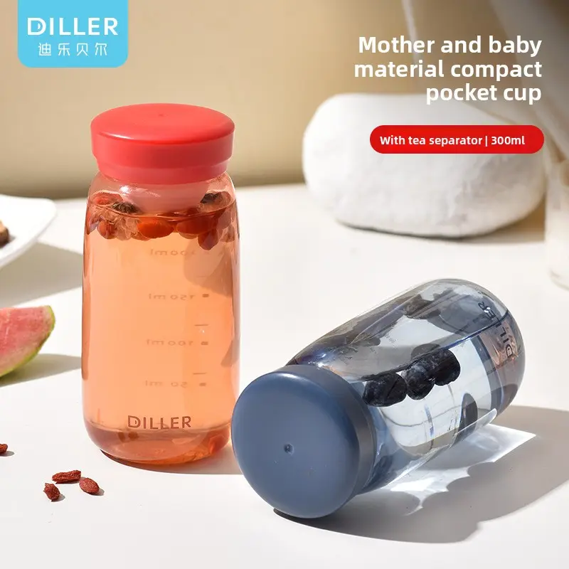 Cute Mini Pocket Size Plastic Water Bottle, Portable Small Fruit Milk Tea Cup Trendy Tumbler for Women Teen Girls Daily Outdoor Drinkware