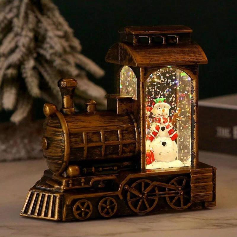Christmas Water Car Decoration, Santa Claus Tree Snowman Wind Lamp, LED Mood Light, Magical Festive Night Light Gift, Holiday Decorations Supplies, Room Decor Ornament