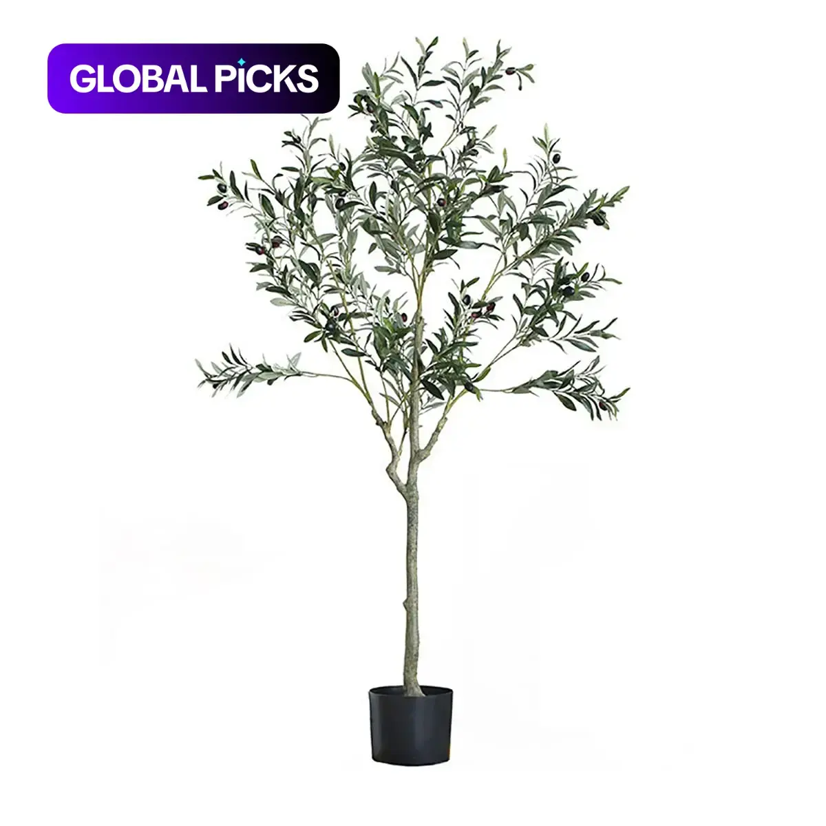 1pc Artificial Olive Tree, 5ft /150cm,Tall Fake Tree Plants, Faux Outdoor Plants for Modern Living Room Home Office Indoor Outdoor Decorative Garden Decor, Natural Artificial Plants for Housewarming #GLOBAL PICKS