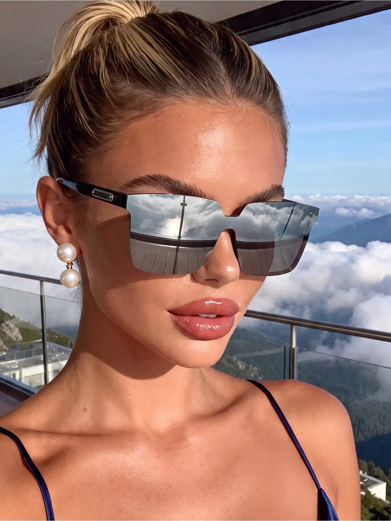 1 pair Men's and Women's Oversized Fashion UV Protection Sunglasses Suitable for Outdoor Street Photography Beach Parties Fashion Basic Style Perfect for Pairing with Sweaters Jeans Sweat Jackets Dresses Long-sleeved Shirts