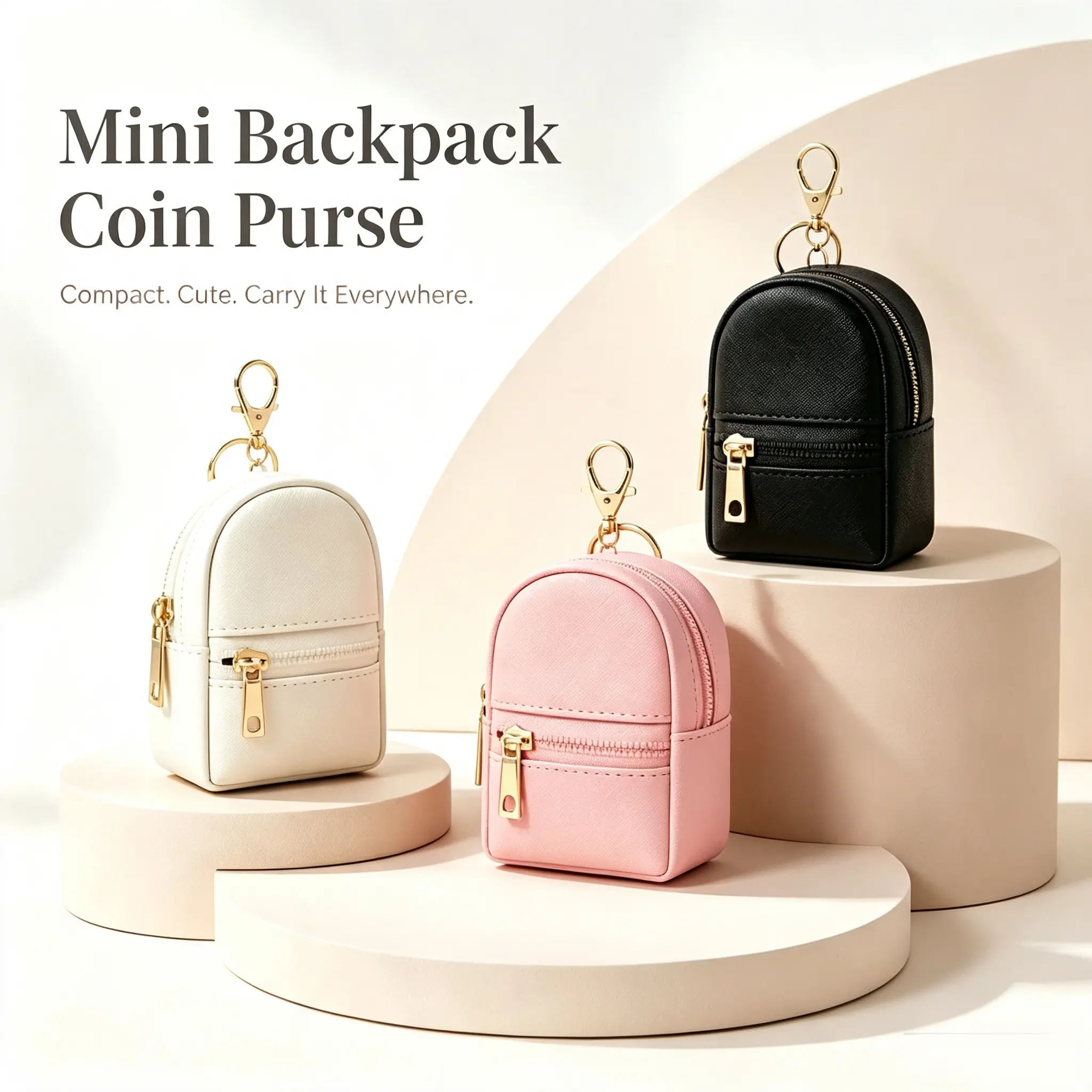 Mini PU Zero Wallet Storage Bag, Cute Small Backpack Key Holder, Data Cable Lipstick Organizer, Perfect Back-To-School Accessory