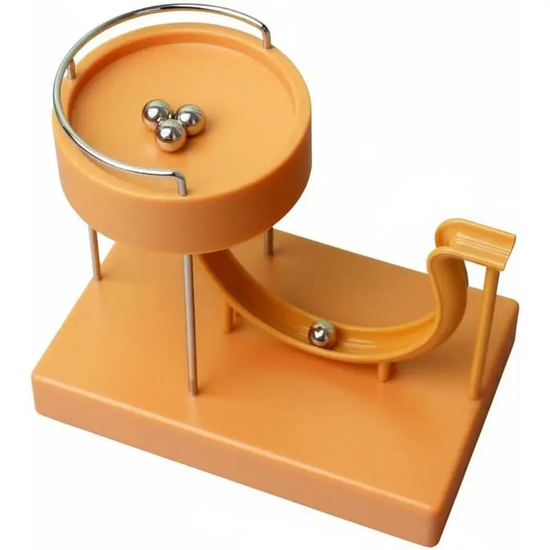 Continuous Motion Machine Toy Infinite Loop Automatic Marble Run Rolling Ball Sculpture for Office Yellow