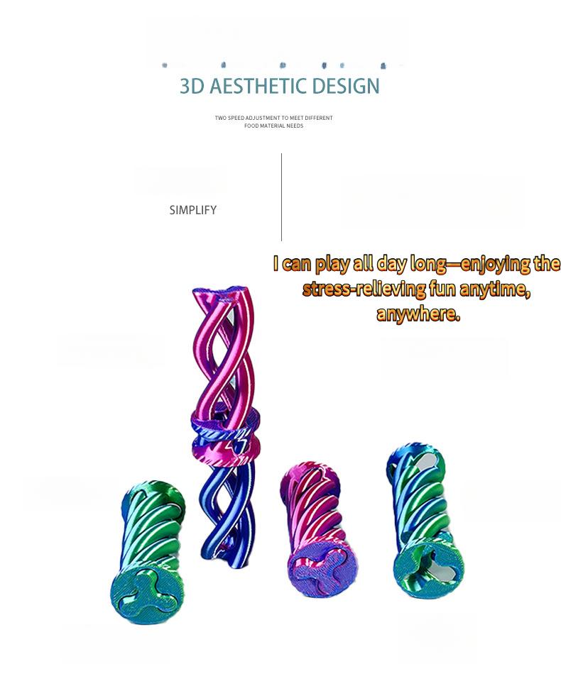 3D-Printed Stress-Relief Toy: The "Push & Spin" Gadget - A Spiral 3D Puzzle and Ultimate Finger Decompression Tool