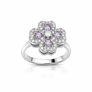 LAMARI Rotating Clover Fashion Ring, Silver-Tone, Adjustable, Gift Jewelry for Women, Trendy Stackable Jewelry, Open Adjustable Fashion Ring for Everyday Outfits, Party Looks, Jewelry Gift Styling