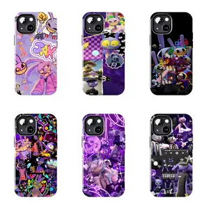6 Styles TADC Jax Rabbit Purple Glow Streetwear Collage Art Phone Case, Slim Anti-Drop Protective Cover, Jax Lover Cartoon Gift Design Case for iPhone 16/15/14/13/12 Pro/Plus