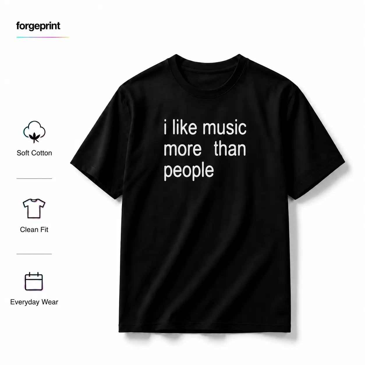 Funny Quote Unisex Tee, I like Music more than People, Music Lover Shirt, Graphic Tee, Sarcastic Gift, Introvert Apparel, Humor Top, Adult funny T-shirt, Gift for Woman and Man