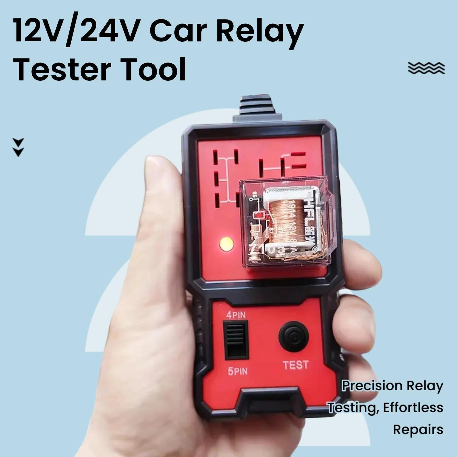12V/24V Car Relay Tester, Battery Checker, Automotive Relay Tester Tool, Multi-functional Car Diagnostic Tool, Professional Vehicle Repair Tool, Truck Essentials, Christmas gift, men's gift