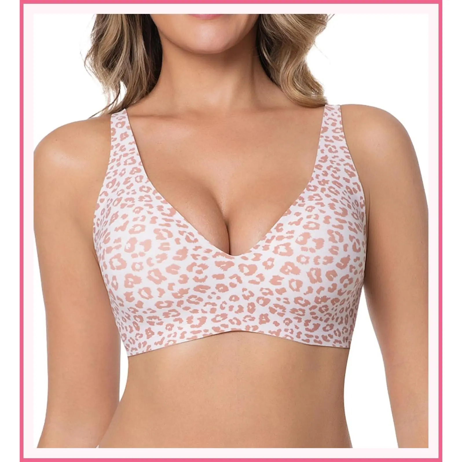 Womens Jelly Plunge Wireless Bralette T-Shirt Comfortable Bra
