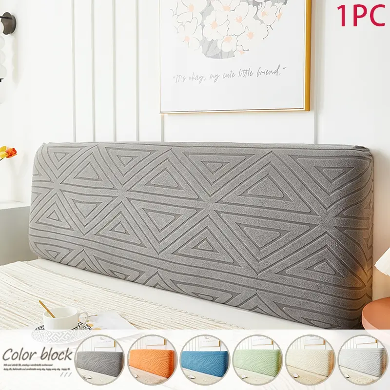 Elastic bed head cover, fully wrapped soft fabric bed head protection cover, dustproof and impact-resistant bed head cover, suitable for all seasons, perfectly applicable to bedroom decoration, Decorative cover