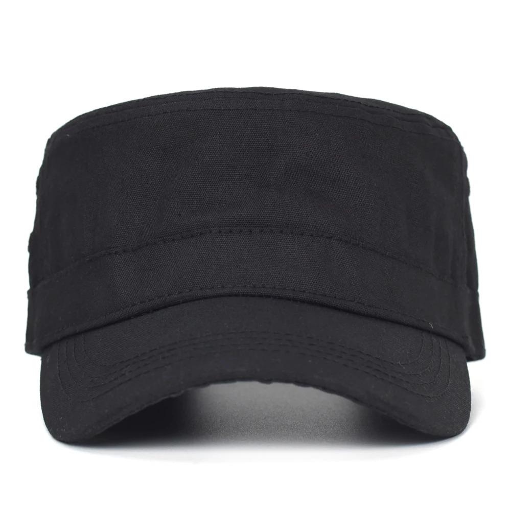 Waxed Canvas Cotton Military Caps Men Waterproof Cadet Army Cap Unique Design Vintage Flat Top Hat