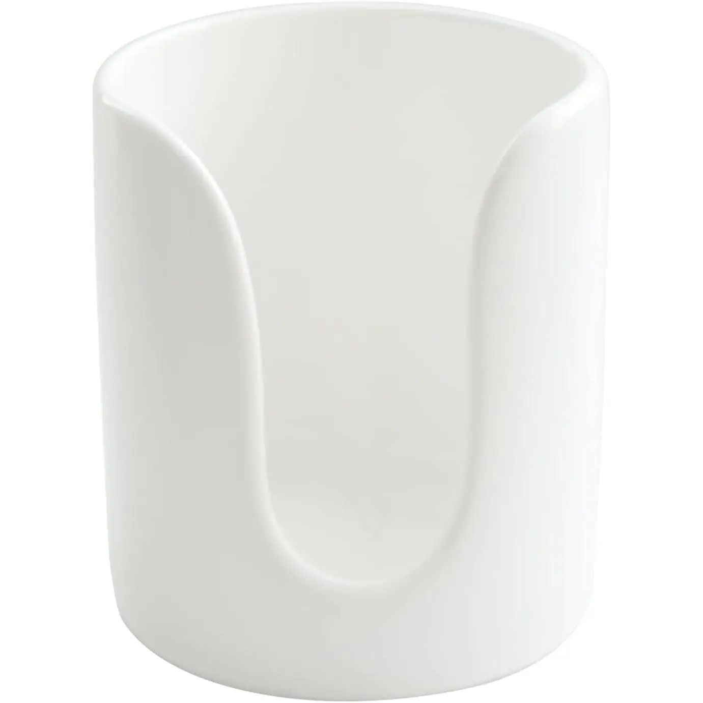 Ceramic Bathroom Cup Dispenser, 3 oz 4 oz Disposable Cups Holder, Small Mouthwash Cup Dispenser (White)