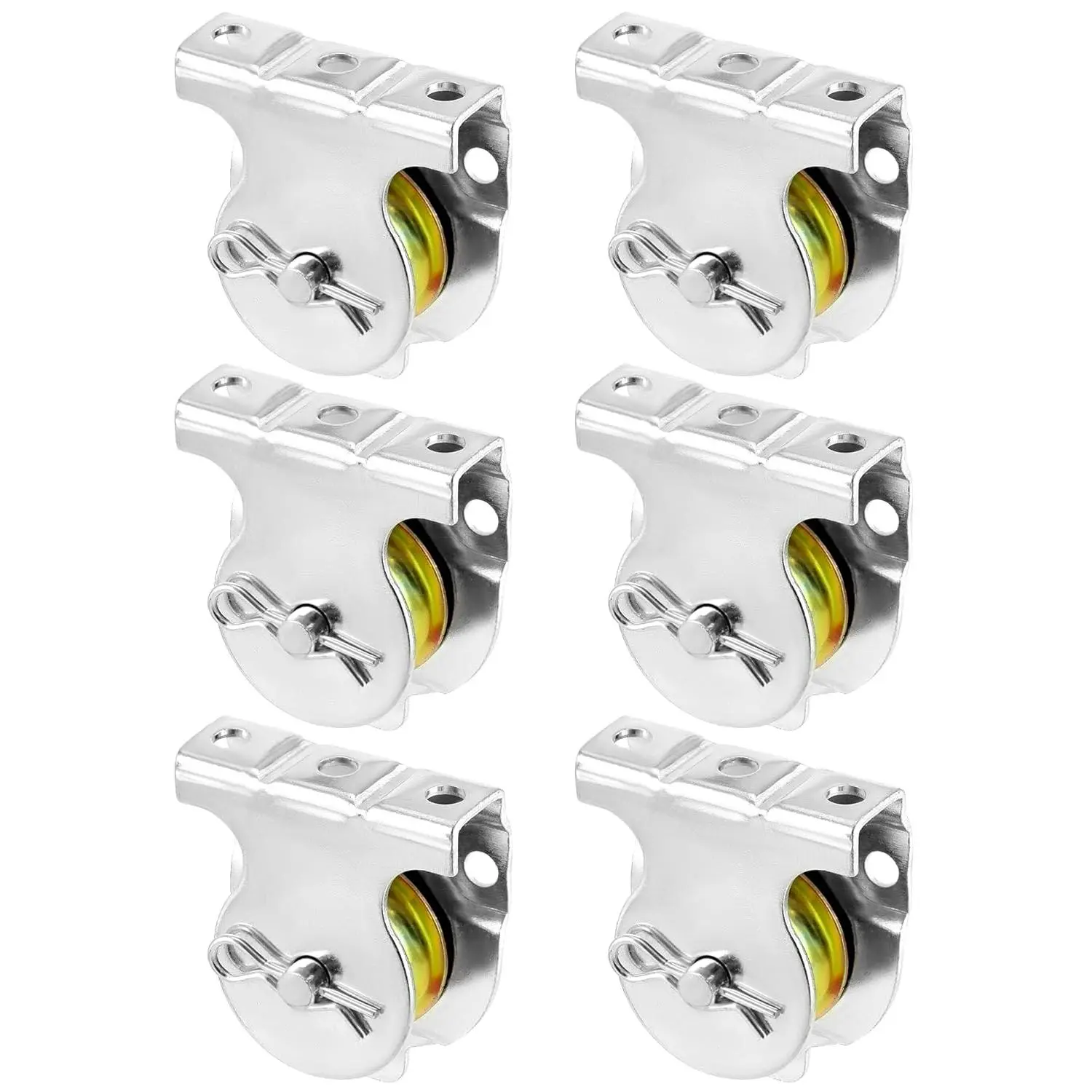 Wall Pulleys, 6 Pcs 1-1/2" Ceiling Single Pulley V-Pulley Accessories for 3/8" Wire or Rope, Working Load 420 Lbs
