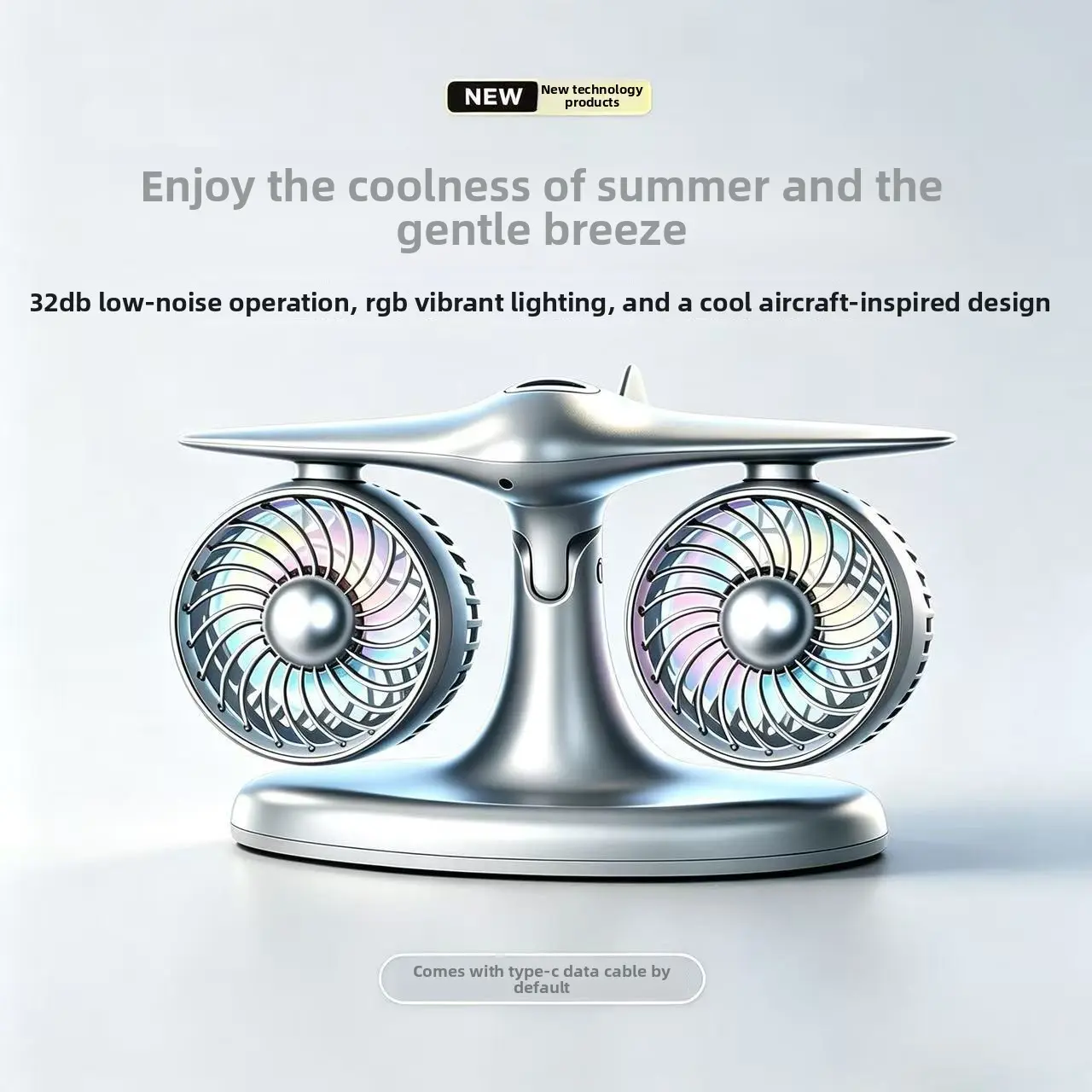 Hot-selling new product: Desktop USB rechargeable turbine fan, mini fan for office, long-lasting circulation electric fan