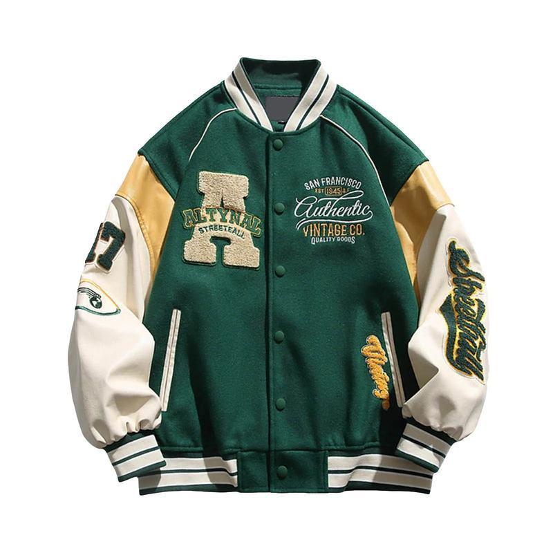 Men Women Vintage Bomber Jacket Boy Harajuku Varsity Baseball Jackets Fashion College Uniform Oversized Y2k Street Coats