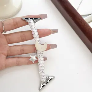 Women's Fashion Elastic Strap Bracelet, Smart Watch Straps, Smartwatch Accessories, Wearable Accessory, Compatible with Apple Watch Series 1-11/ultra 1-3/se, Adjustable Size 38-49mm, Perfect Gift