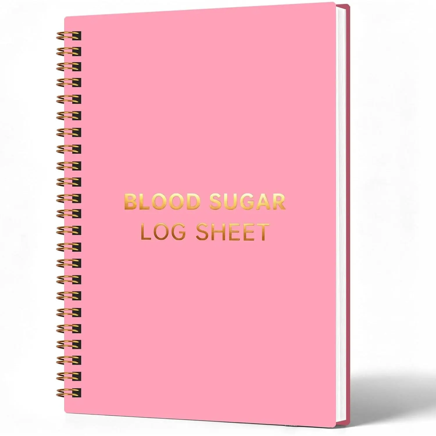 Sugar &  Log Book - Weekly   Journal, 130-Page 100gsm No-Bleed Paper, Spiral-Bound 180° Lay Flat, Daily Vital Signs & Weight for Adults, Seniors & , Hot