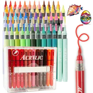 Acrylic Paint Marker Pens, 24/36/48/60 Colors, Automatic Ink Control, Ideal for Rock Painting, Canvas, Wood, Ceramic, Glass, Fabric, DIY Crafts, School Art Supplies