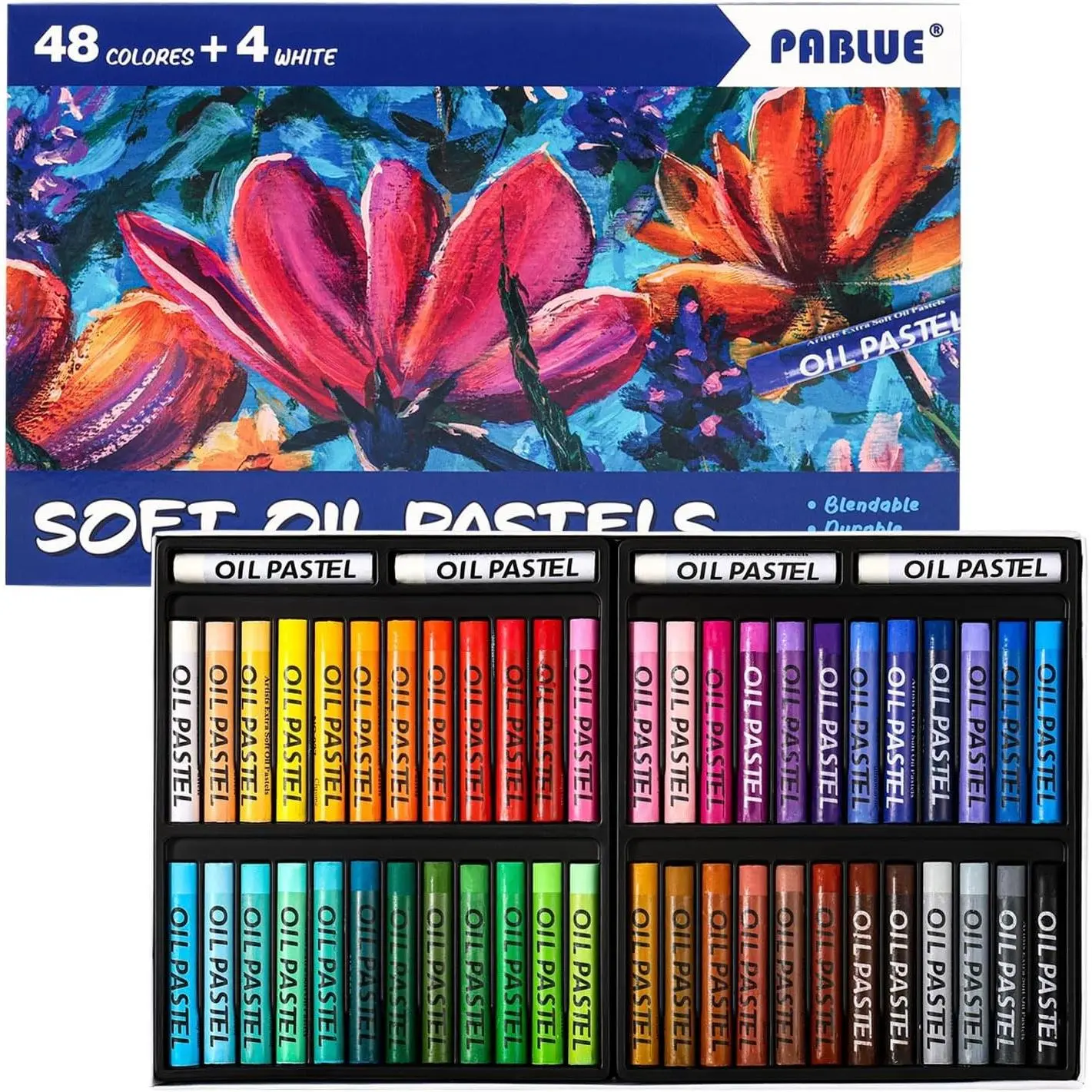 48-Color Soft Oil Pastels - Art Supplies for Drawing, Blending, Layering, Shading - Gift for Artists, Soft Pastels