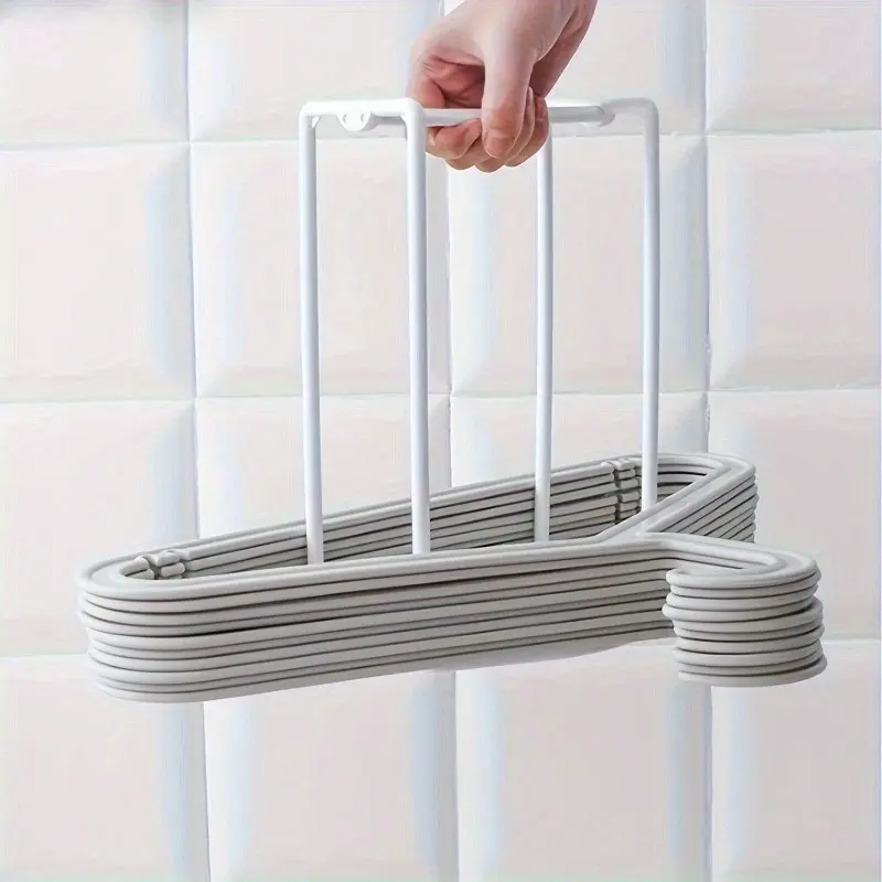 Closet Organizer Hook Rack, Stackable Plastic Storage Shelf, Ideal for Laundry Room and Bedroom, Versatile Home Organization Tool