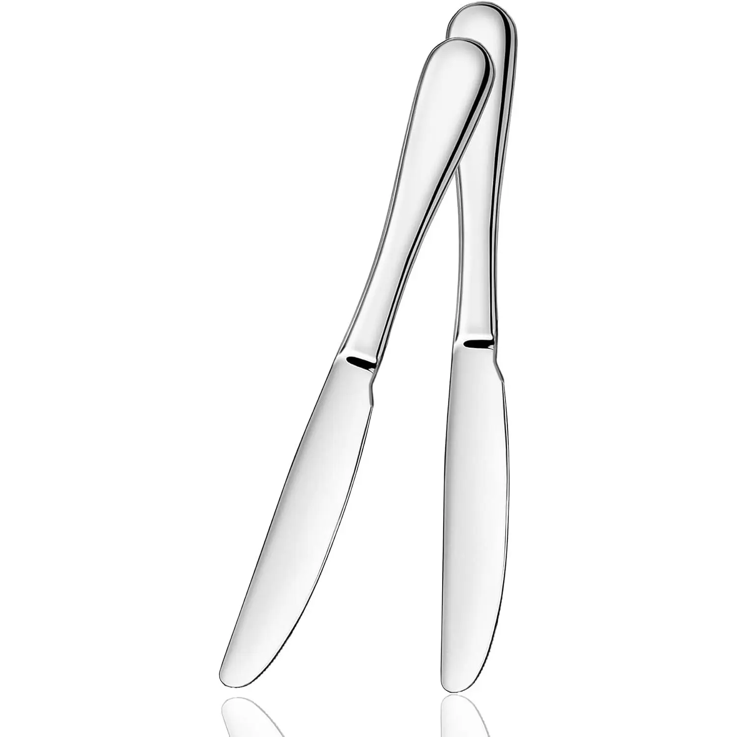 Dinner  Set, Stainless Steel Table , Butter Spreder, 2/4/6 Pieces Mirror Polished Dinner , Sturdy and Dishwasher Safe, Silverware Cutlery (2 Pcs)