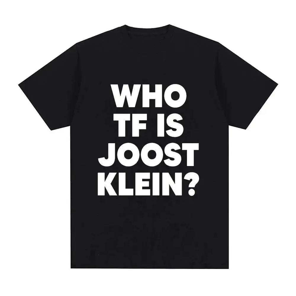 Men's 2026 Funny "Who TF Is Joost Klein" Graphic Tee - Pure Cotton Round Neck Short-Sleeve Menswear, Casual Streetwear Creative Top for All Seasons