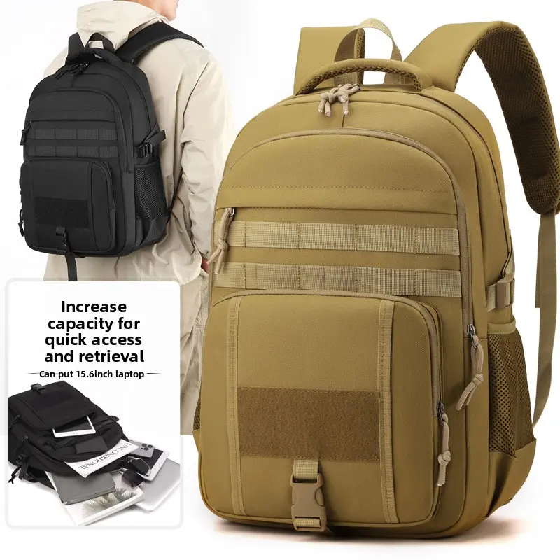 Tactical Backpack, Outdoor Large-Capacity Multifunctional Bag with Molle Webbing, Oxford Nylon, Adjustable Sizing for Hiking & Casual Travel, Tactical Backpacks, Adjustable Sizing Backpacks