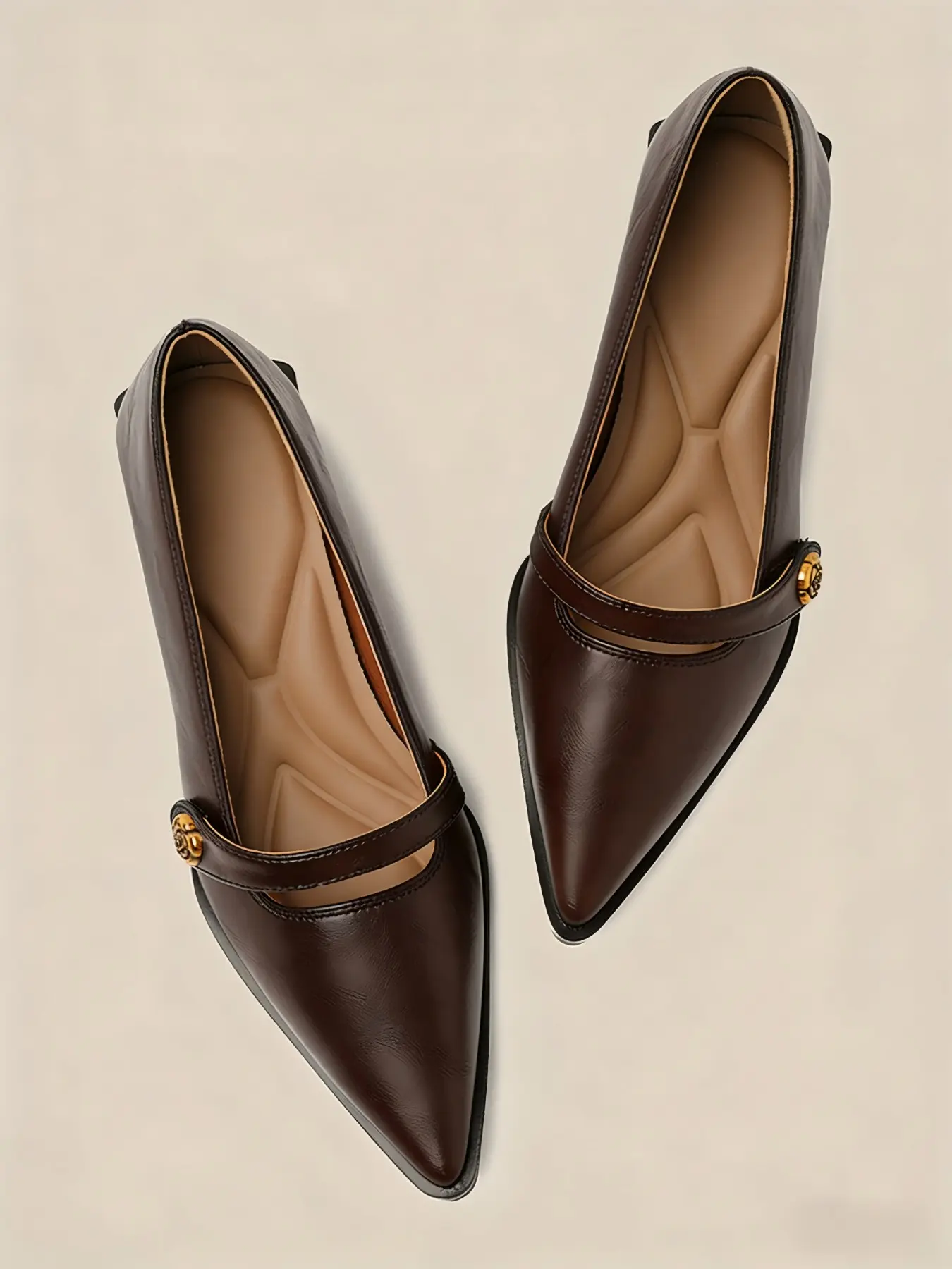 French Vintage Mary Jane Women Shoes, PU Leather Square Toe, Rubber Sole, All Seasons, Elegant for Work, Commute, Parties, Comfortable, Office Commuting Shoes