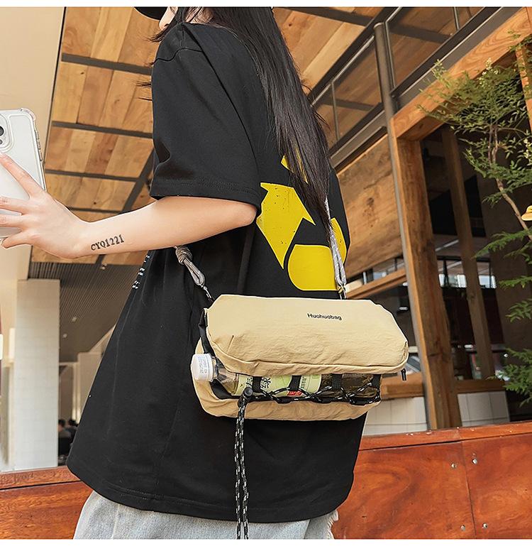 Outdoor Nylon Sling Crossbody Bag, Water Bottle Holder Shoulder Purse, Casual Streetwear Hiking Bag for Men & Women outdoorfun