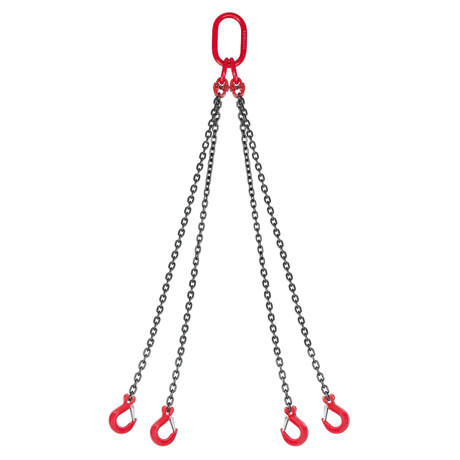 VEVOR Chain Sling, 1/4 in x 5 ft Lifting Chains with 4 Leg Grab Hooks, Heavy Duty G80 Alloy Steel Lifting Sling, 6600LBS Capacity, Adjustable Engine Chain Hoist Lifts for Cargo Security Towing