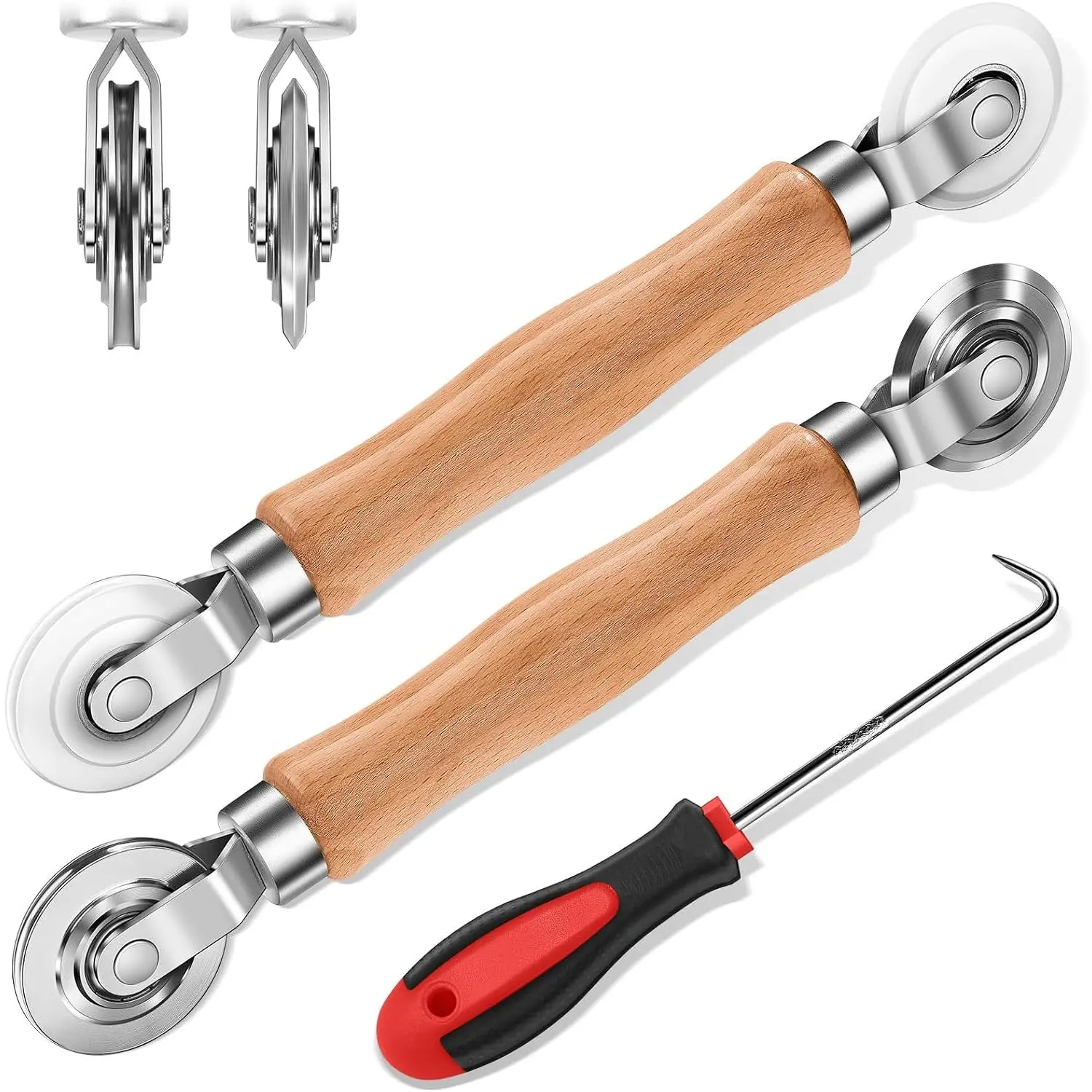 3- Screen Repair Kit: Screen Roller Tool, Spline Tool for Window Mesh | Includes nylon/steel screen roller for delicate/heavy-duty mesh.  handle & spline removal hook for easy installation