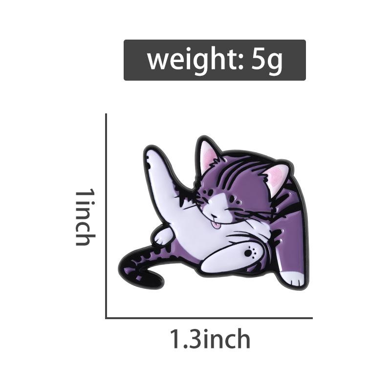 Funny Cat Enamel Pin Cartoon Brooch Lapel Cute Backpack Badge Fashion Interesting Jewelry Accessories Gift For Friends