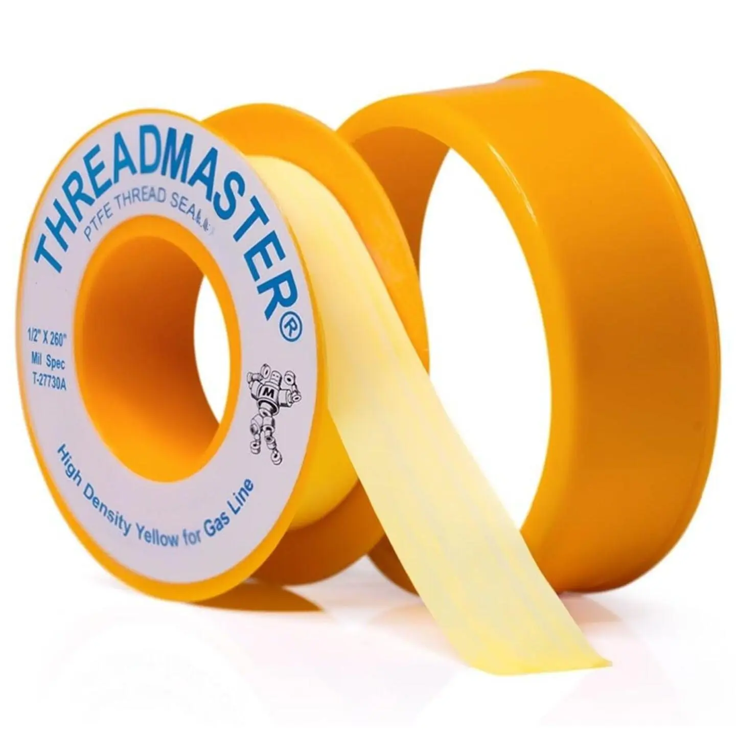 Yellow Gas Pipe Thread Sealant Tape - 1/2" Width, Pack of 1 | 260" Length, Yellow Thread Seal Tape for ,  Gas, and