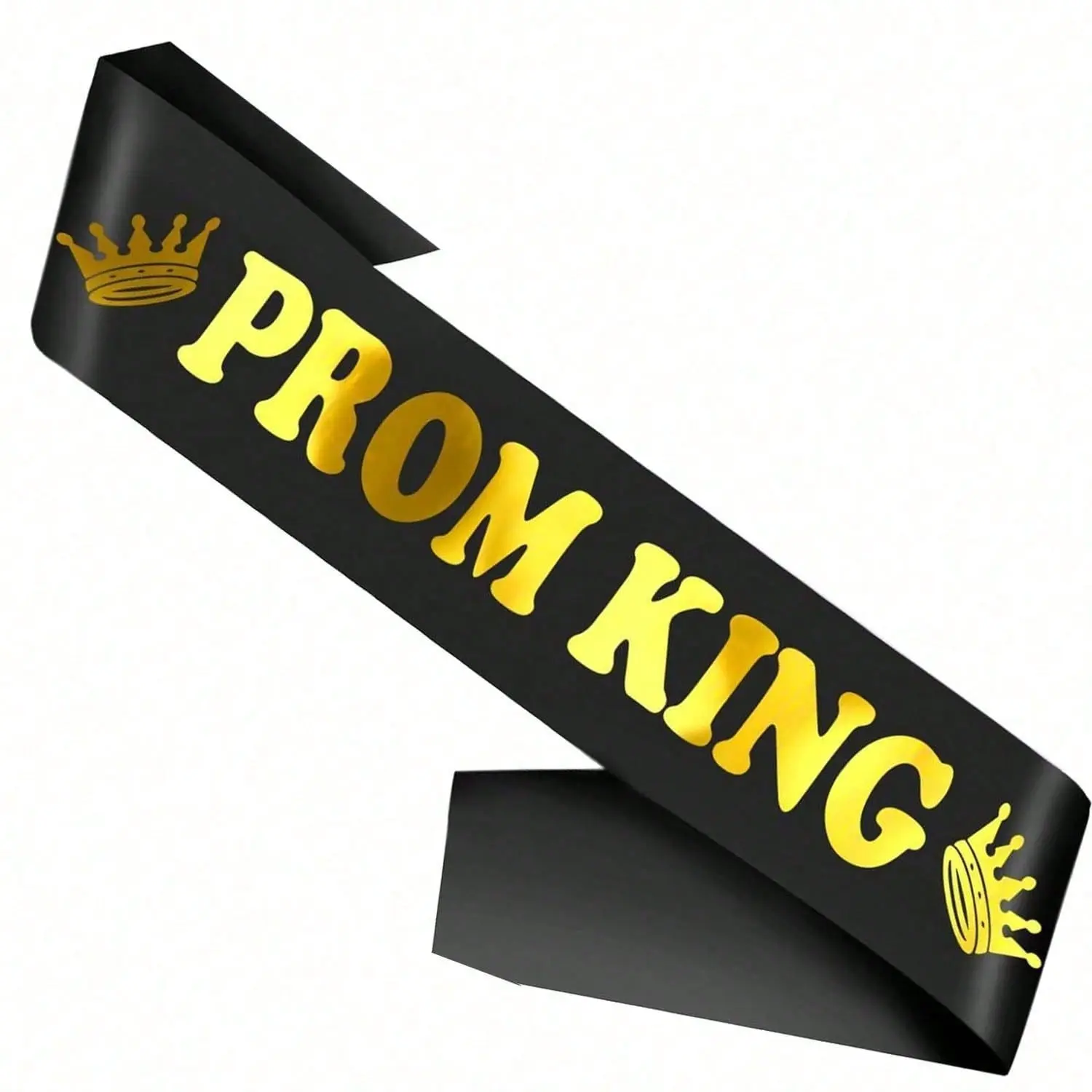 1/2/3Pcs Prom King Queen Sash Set, Black Gold King & White Gold Queen Sashes, Formal Party Decor Accessories, Ideal Supplies for Graduation Prom, Bachelorette, Wedding and Bridal Shower Party Decoration