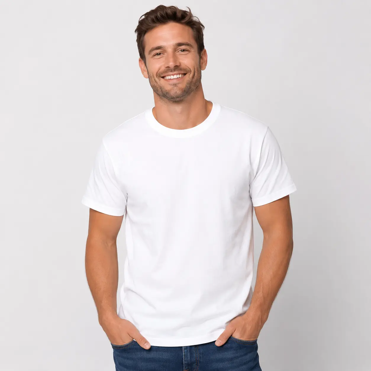 Men's 10-Pack 100% Cotton Crew Neck Short Sleeve Tshirts - Unisex Pure White Blank Top, Personalized Custom Printing Garment, Comfortable Apparel for Daily Wear & Gym,back to school,back school shopping smart casual